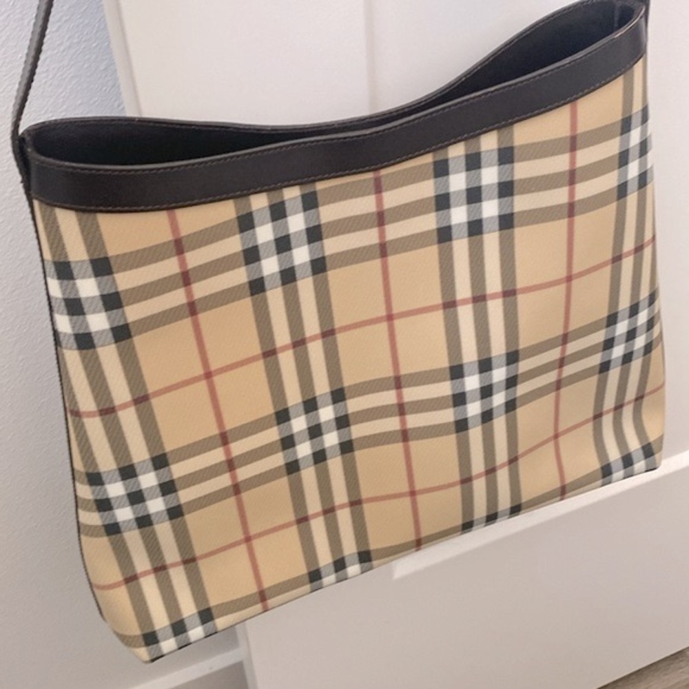 EUC [Burberry] Nova Check Signature Vintage Plaid Shoulder Bag w/ Dust Bag! - Picture 7 of 15